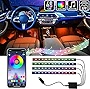 Mega Racer RGB Interior Car Lights - LED Strip Lights for Car, 48 LEDs Over 16 Million Colors, Music Sync App Controlled with iPhone Android Waterproof Under Dash Car Lighting Kit, USB DC 12V