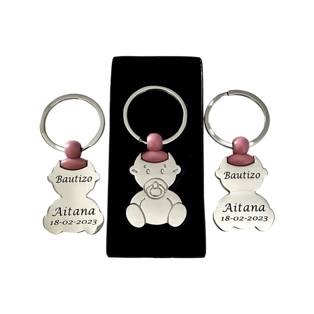 regalo grabado Pack 15 Personalisierte Baby Schlüsselanhänger Taufe