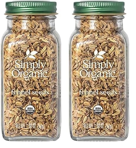 Simply Organic Fennel Seed, Certified Organic | 1.9 oz | Foeniculum vulgare Mill. (Pack of 2)