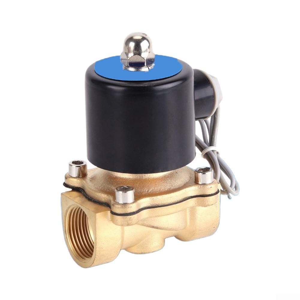 Valvola solenoide in ottone AC220V normalmente chiusa per il controllo di acqua, aria, olio, corpo in rame, valvola elettrica a 2 vie per uso in laboratorio di irrigazione (49 mm)