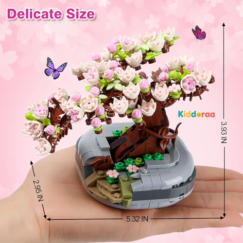Image of Kawaii Sakura Bonsai Tree Building Blocks Set, 426+ PCS Cherry Blossom Treehouse Mini Brick Botanical Collection for Teens & Adults 14+ | Cute Anime Desk Decor | 1 Year Manufacturing Warranty