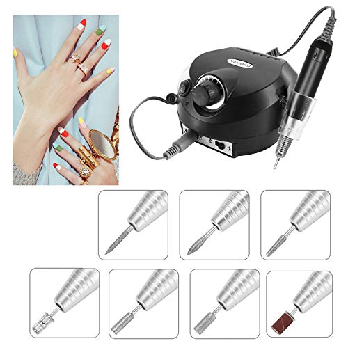 Henniu Broca de unhas elétrica profissional 30000 rpm lixa de unha elétrica moedor de unhas polidor