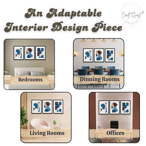 Image of CRAFT QUEST Wall Art Decor Paintings | Set of 3 Abstractv Wall Art Frames for Home Decoration | Ideal for Living Room, Bedroom & Office (Black, 10 X 13 Inches Each Frames)