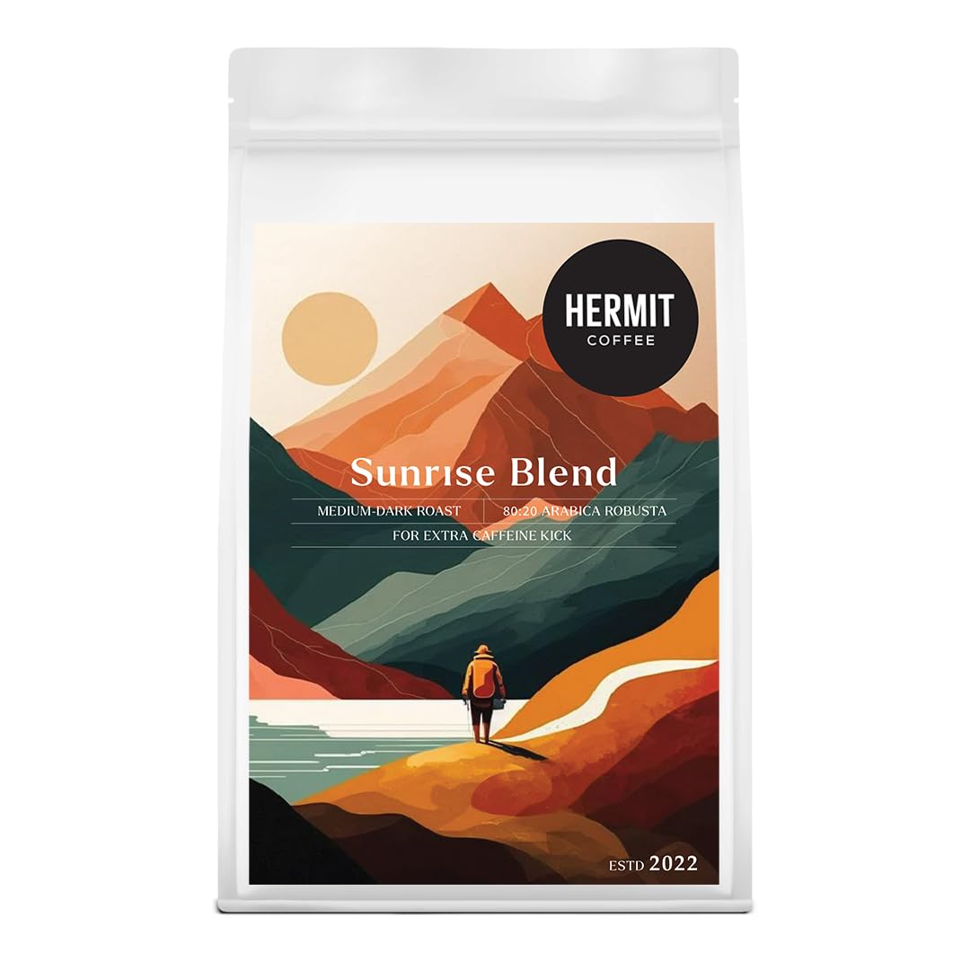 Hermit Coffee Sunrise Blend, Medium Dark Roast | Made with 100% Specialty Coffee, 80% Arabica and 20% Robusta, Freshly Roasted (Espresso) |500g| (B0CW5V57XX) Amazon Price History, Amazon Price Tracker