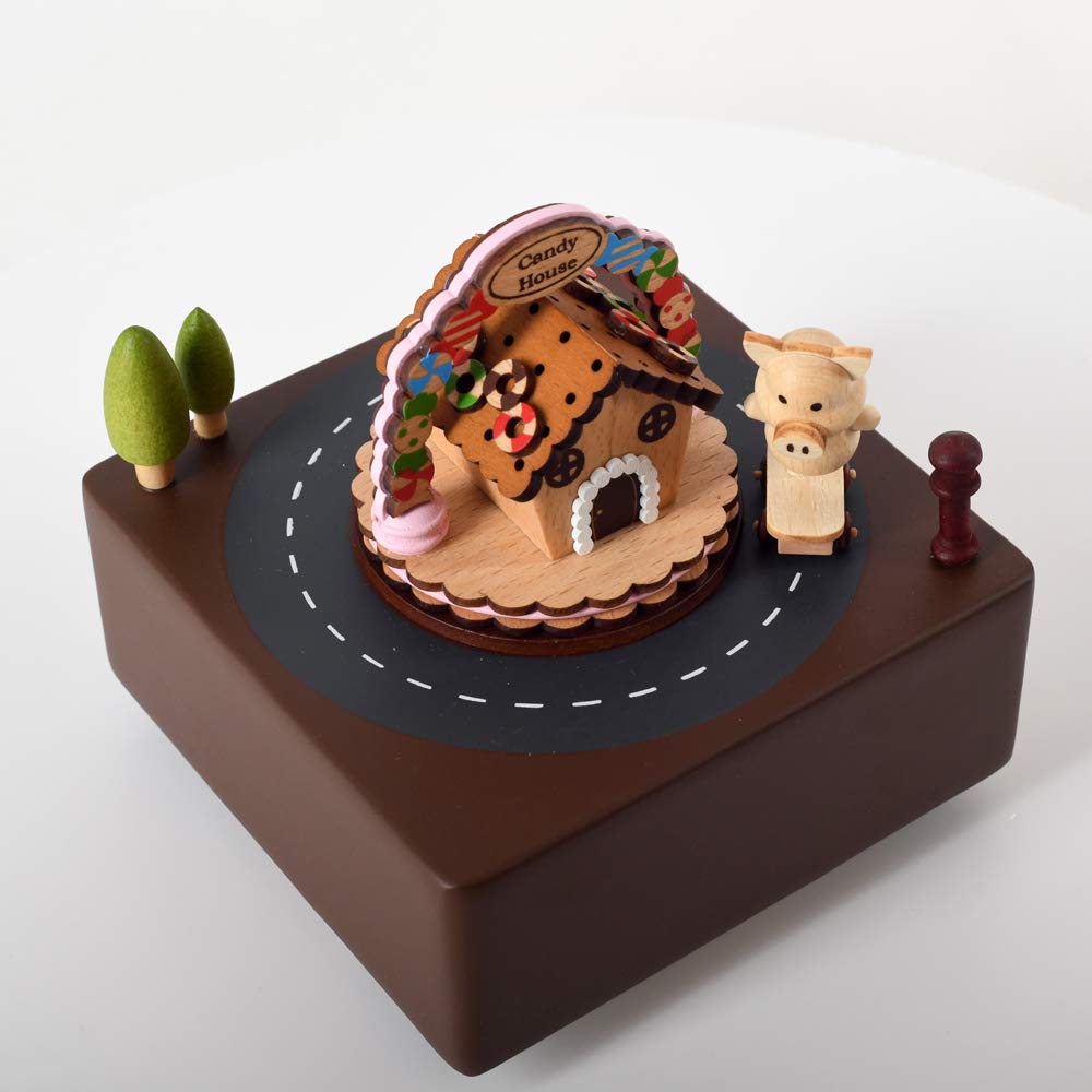 Carillon Legno Manuale - Design Orso E Coniglio, Musica A Manovella, Regalo - Foto 7