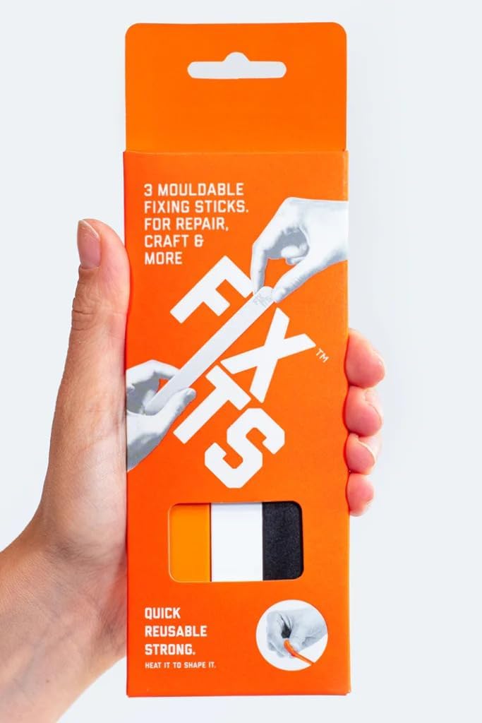 FixIts set of 3 sticks - eco-friendly molded plastic - reusable - for repair, protection, manufacture, create everyday and more