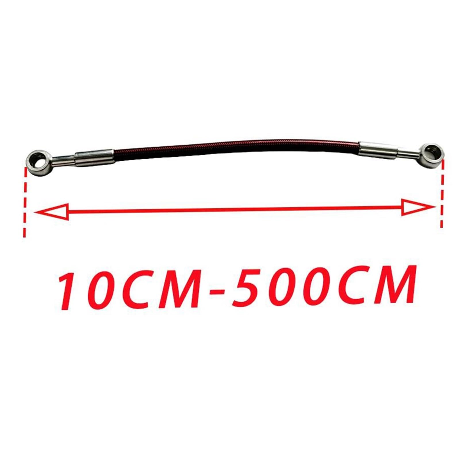 Tubo flessibile freno Accessori Universali Per Moto Tubo Olio Frizione, Flessibile Freno, Idraulico Rinforzato In Acciaio Inossidabile Intrecciato, 10 Cm-500 Cm, 0°-0°(450CM)