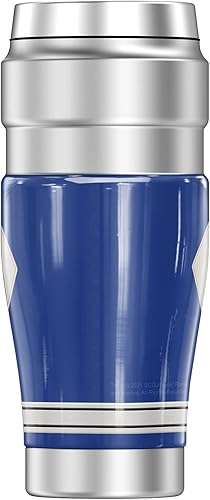 Miniatura 2 de Power Rangers Blue Ranger Emblem THERMOS Stainless King - Vaso de viaje de acero inoxidable, aislado al vacío y doble pared, 16 onzas