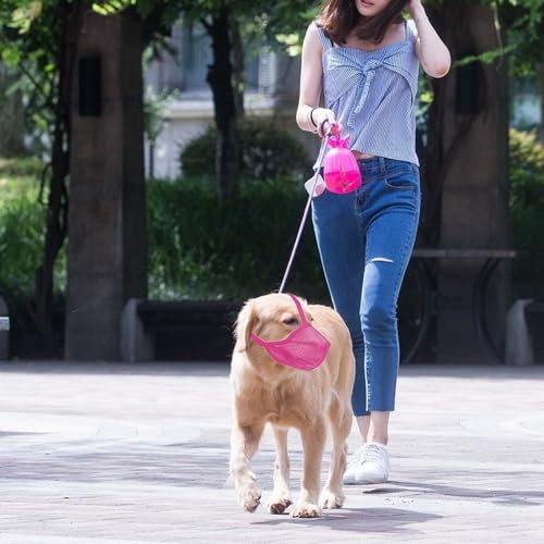 Image of Dog Muzzle, Soft Mesh Covered Muzzles for Small, Medium, Large and X-Large Dogs, Muzzle with Adjustable Straps, Prevent Barking, Biting, and Accidental Ingestion (X-Small,Pink)