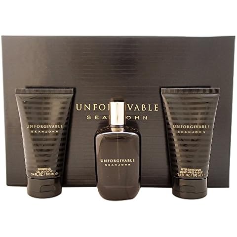 Unforgivable by Sean John for Men - 3 Pc Gift Set 4.2oz EDT Spray, 3.4oz Shower Gel, 3.4oz After Shave Balm Cover