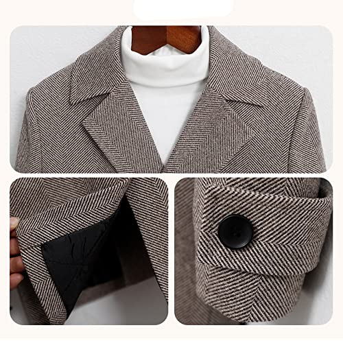 Children Boys Grey Brown Woolen Trench Coat for 2-183