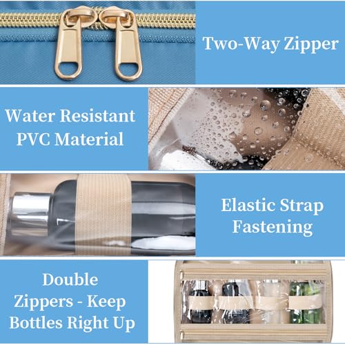 Travel Toiletry Bag - Spacious Toiletry Bag with Hanging Hook, Water Resistant Makeup Bag for Women & Men, Travel Essentials (Medium-Blue)4