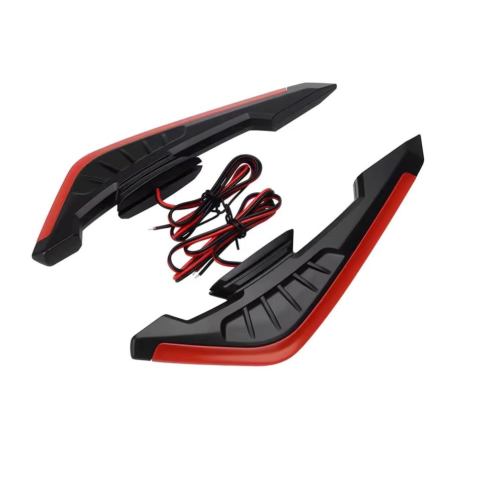 Bike Motorcycle Fairing Wing, Self-Adhesive LED Aerodynamic Spoiler Wing, 2 PCS Red Pulsu N160-image-5