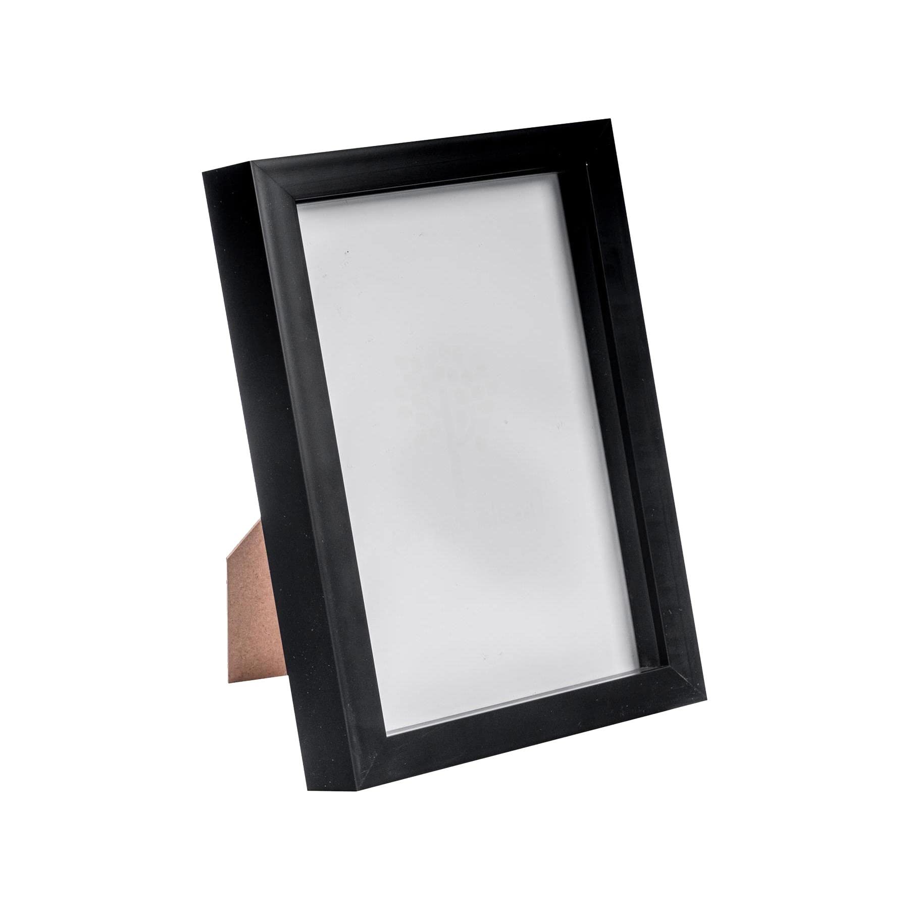Nicola Spring A5 (6 x 8") Black Acrylic Wood-Effect 3D Box Photo Frame