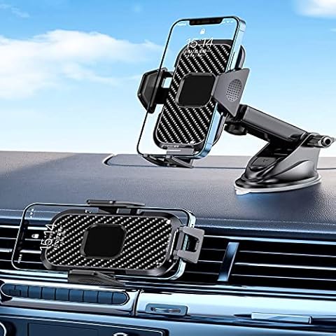Fehlot Car Phone Holder Mount,Cell Phone Holder for Car Dashboard/Windshield/Air Vent,Compatible with iPhone 13 12 11 Pro Max XS X XR,Samsung Galaxy S20+Ultra S10 Note 10 Plus Cover