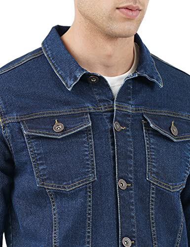Image of INKD Men's Stretch Denim Jacket (INDIGO - Denim divine, 3XL)