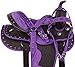 Western Horse Saddle Set, 15 inch, Black and Purple, Synthetic Leather with Crystal Studs (14