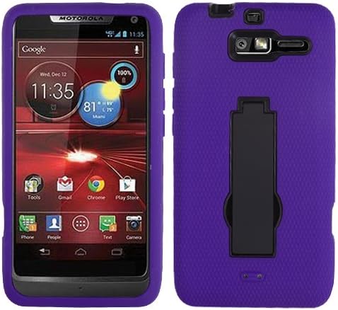 MYBAT AMOTXT907HPCSYMS008NP Symbiosis Dual Layer Protective Case with Kickstand for Motorola Droid Razr M XT907-1 Pack - Retail Packaging - Black/Purple