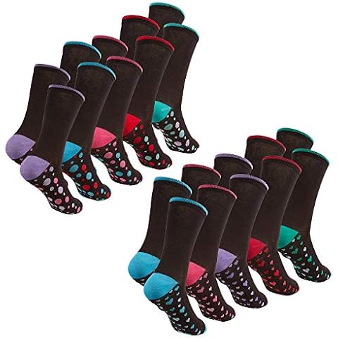Cottonique Ladies Cotton Rich Socks with Coloured Toes & Heels 4-8 Cover