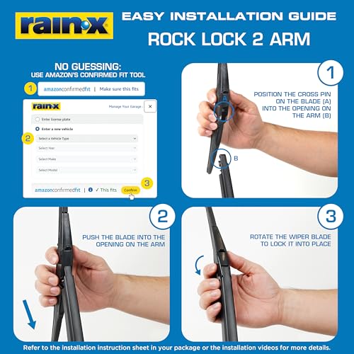 Image of Rain-X 850210 RearView Wiper Blade 10 inch, OEM Replacement Rear Windshield Wiper, Interchangeable Adapter for Easy Installation, All-Weather & All-Season Performance, Composite