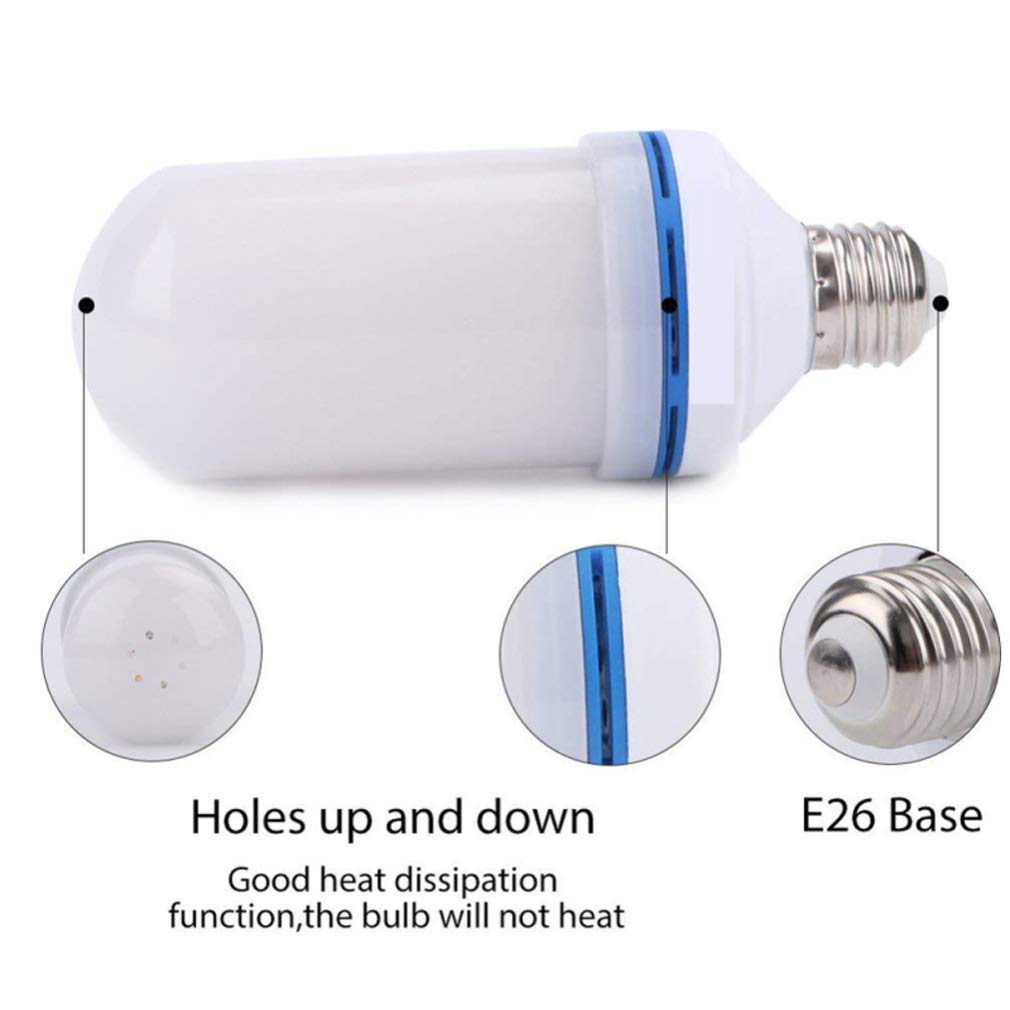 Lampadina A Fiamma 5W, E27 LED Effetto Fuoco Tremolante Lampadina B22 LED Flickering Fire Effect Lampadina con 4 modalità Flicker Fiamma Lampadina per Natale Casa Hotel Bar,Blu,E27 4PCS