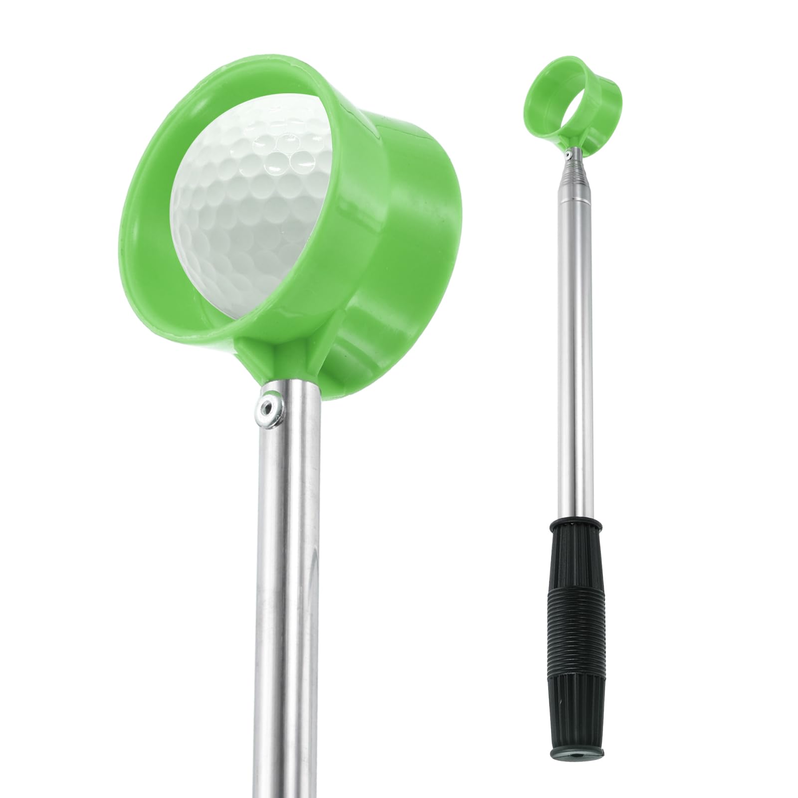 YELARXI Golf Ball Retriever Telescopic, 9Ft Golf Ball Grabber for Water with Stainless Steel Shaft&Non-Slip Rubber Grip 1Pcs & Green-Fitting for Women, Men & Golfers
