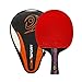 Ancees Pala Ping Pong, Pala de Tenis de Mesa de Carbono con Funda Raqueta de Ping Pong Gomas ITTF (Madera de 7 Capas y Carbono de 2 Capas)