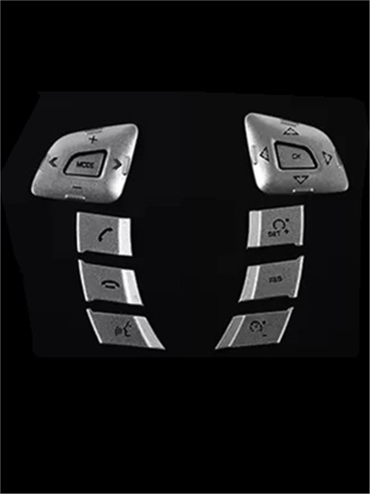 Button Trim Compatible with Jaguar XJL XJ X351 2010-2019 Car Air Conditioning/Heating Control Switch Button Cover Sticker(Steering Wheel)
