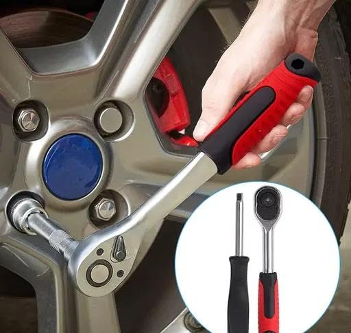 46-Piece Tool Kit for Home, Car & Bike Repair | Durable Spanner, Socket & Wrench Set | Compact DIY Tool Kit for Automotive & Bike Maintenance | Portable Hand Tools with Storage Case 1