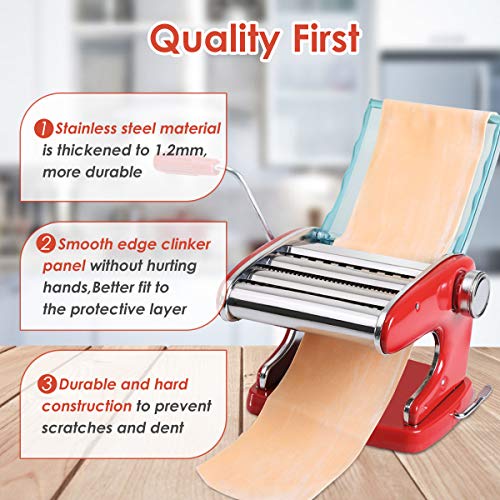 OGORI Pasta Maker Machine Stainless Steel Manual Pasta Roller Cutter Noodle Makers - Thumbnail 4