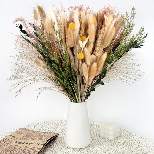 Flores secas de decoración natural para ramo seco, decoración de mesa de comedor diaria, decoración de mesa y flores secas, eucalipto seco flores secas naturales, eucalipto puede conservar frescura