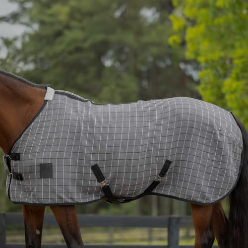 Image of Equinavia Luftig Waffle Cooler | 100% Cotton - Grey /Black - 70 in