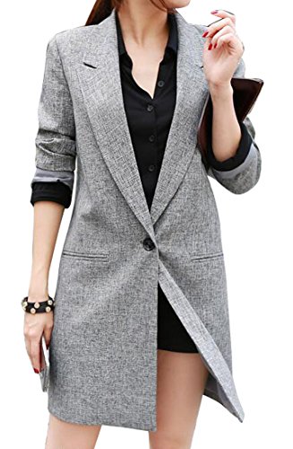 grey long blazer coat