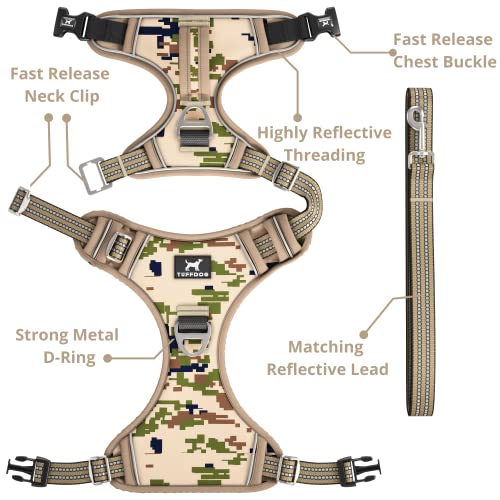 TUFFDOG Easy-Fit Dog Harness Large, Fast Release Neck Clip, Premium Padded Reflective No Pull Harness with Control Handle - Image 3