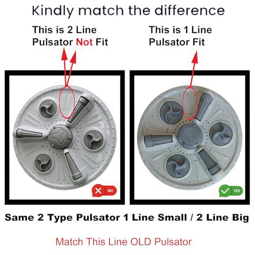 Image of Pulsator for LG Semi-Automatic Washing Machine 6kg, 6.5kg, & 7kg, Capacity | Grey (Match & Buy 1 Line) Replacement Parts (Pack of 1)
