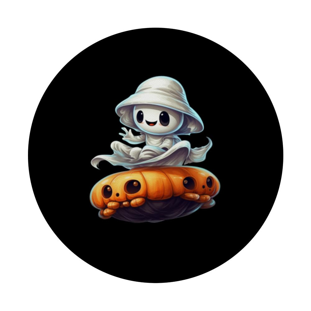 Alien Ghost Tshirt Alien Spaceship Aircraft Addiction Lovers PopSockets Swappable PopGrip, Black - Image 3