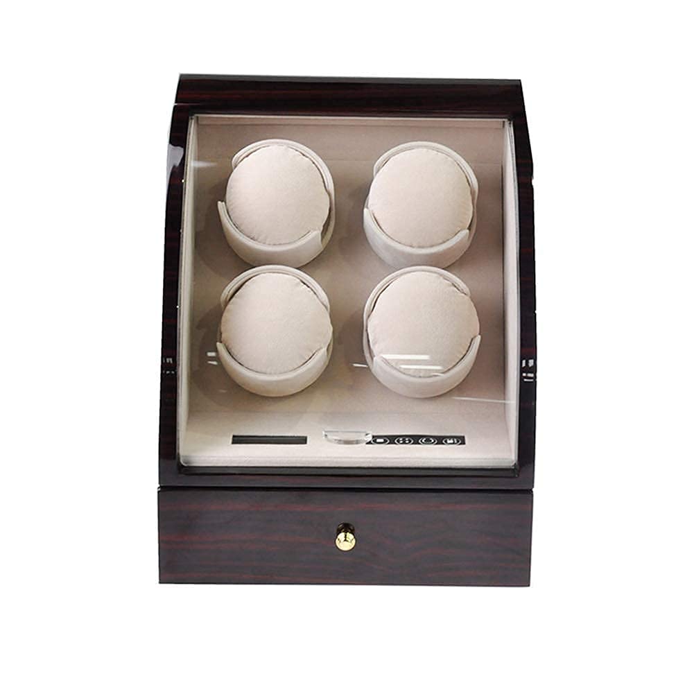 Caricatore Automatico quadruplo per Orologi, Scatola Automatica per Orologi Meccanici con agitatore, Controllo avanzato e Motore Silenzioso, Display LCD Digitale Touch, 3，