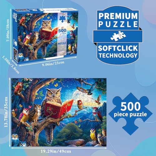 500 Piece Jigsaw Puzzle for Adults -Majestic Owl Colorful Jigsaw Puzzles 500 Pieces Puzzles for Adults-Finished Size 19.3 x 13.7 - Image 3