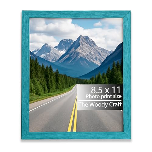 Image of Photo Frame 8.5x11 Letter Size | Stylish Blue Photo Frames For Wall Decor | Wall Frames To Enhance Your Room | Durable Wooden Frame | Blue Frames For Wall Decor | Hanging Photo Frame
