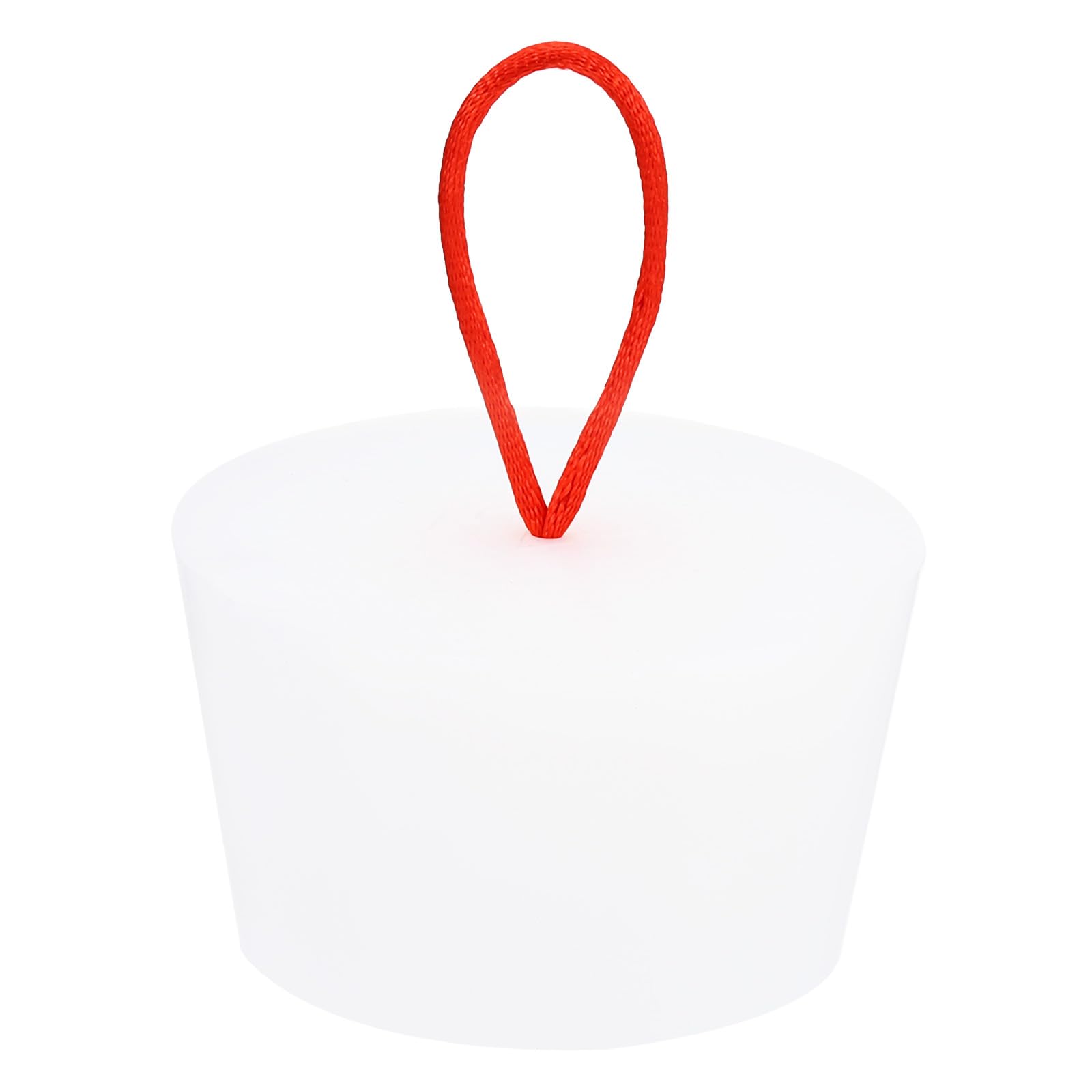 sourcing map Silicone Rubber Tapered Plug 53 to 65mm Solid Bathtub Bungs Stopper with Handle for Test Tubes, Water Pipe, Drainage Hole, White