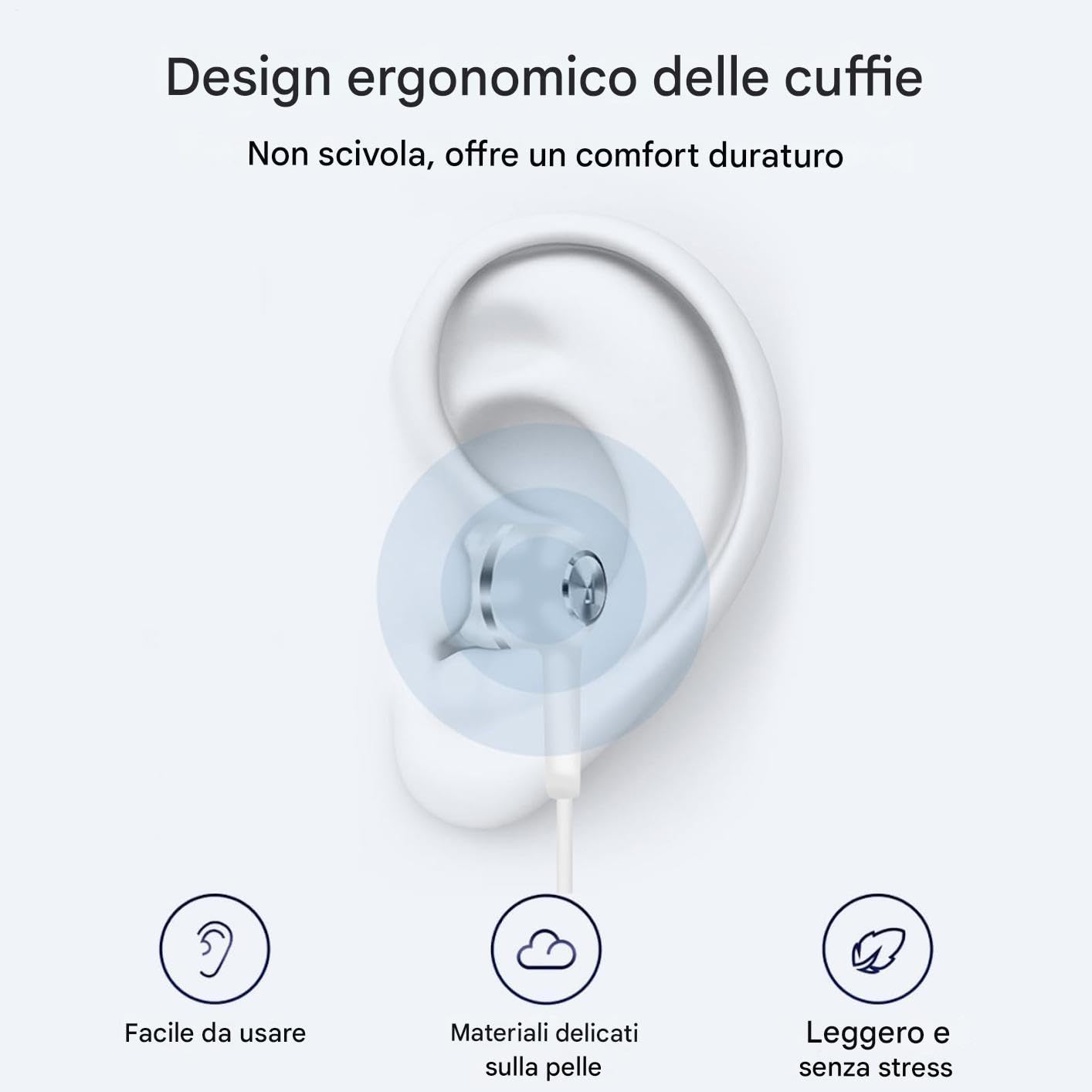 Generico Auricolari cablati, cuffie cablate | Telefoni auricolari con cavo | Auricolare a cavo Boost da 3,5 mm per la musica per allenamento per aerei da viaggio da viaggio