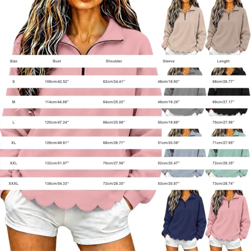 Sweatshirts for Women Loose Fit Scalloped Edge Casual Pullover Tops 2026 - image 6
