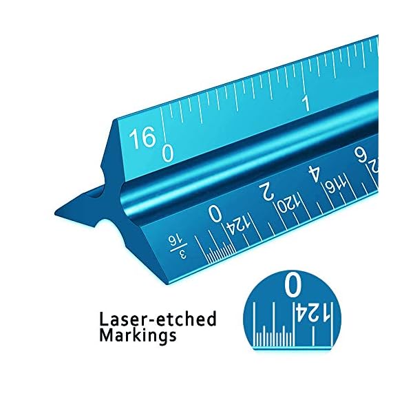 Architectural Scale Ruler, 12' Aluminum Architect Scale, Triangular Scale, Scale Ruler for Blueprint, Triangle Ruler, Drafting Ruler, Architect Ruler, Metal Scale Ruler, Architecture Ruler – Bild 4
