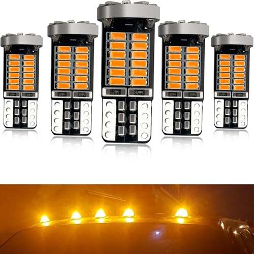 Gorromp LED Roof Cab Marker Lights Bulbs for Ford 1999-up F150, 2000-up F250 F350 F450 F550 Super Duty Amber LED Front Up Top Clearance Marker Lamps Bulbs
