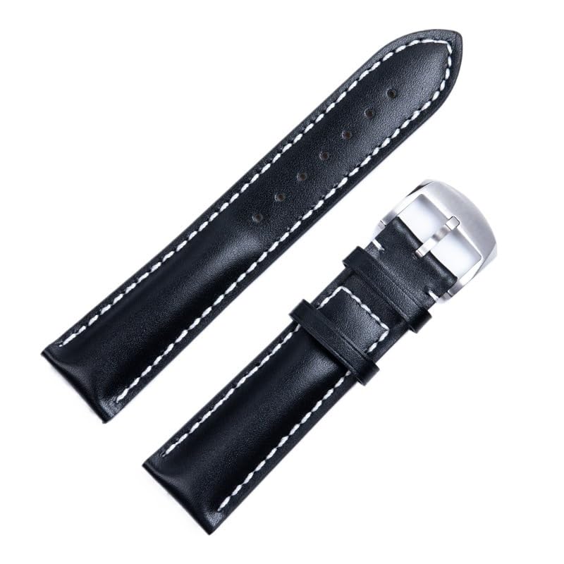 Bracelet montre cuir 22mm noir pour le quotidien en Breitling Avenger