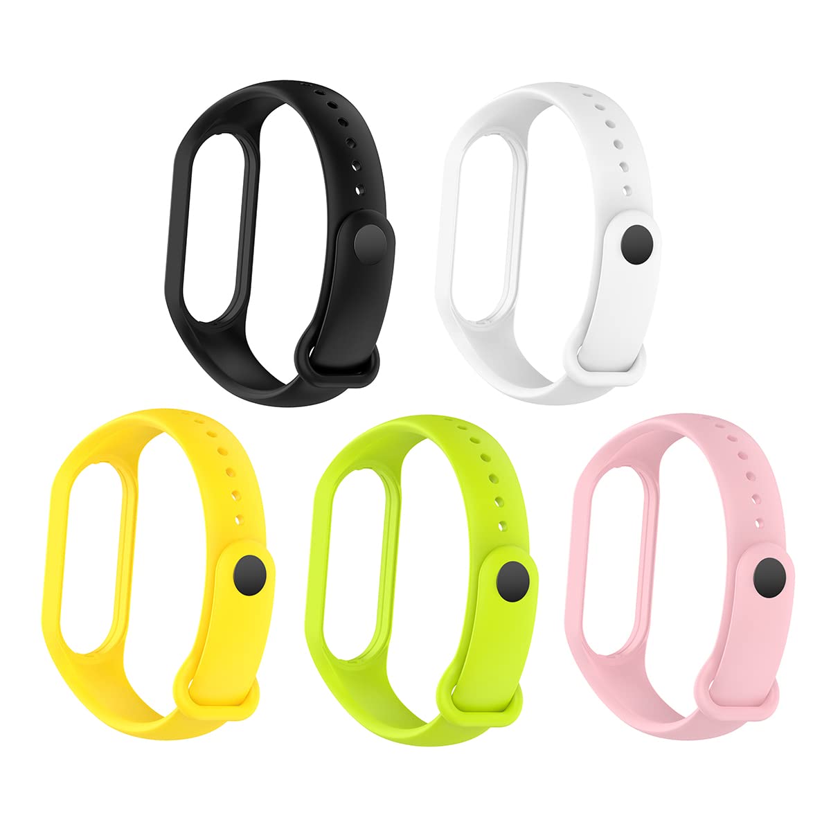KOMI Strap Compatible with Xiaomi Smart Band 6, Replacement Silicone Band for Xiaomi Mi Band 7/6/5 Smartwatch,Adjustable Wristband for Women Men(5 Pack)-image-24