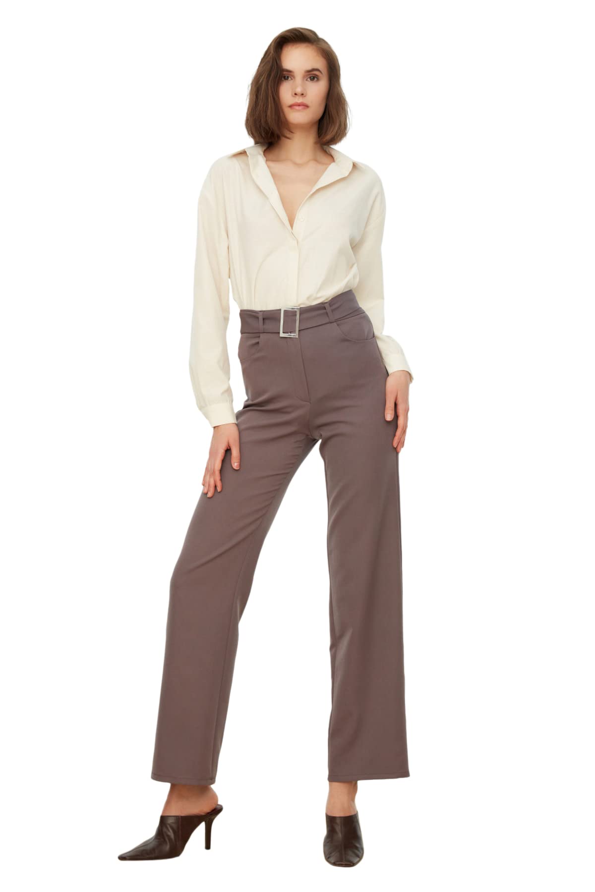 Trendyol FeMan High Waist Wide Leg Flare Trousers