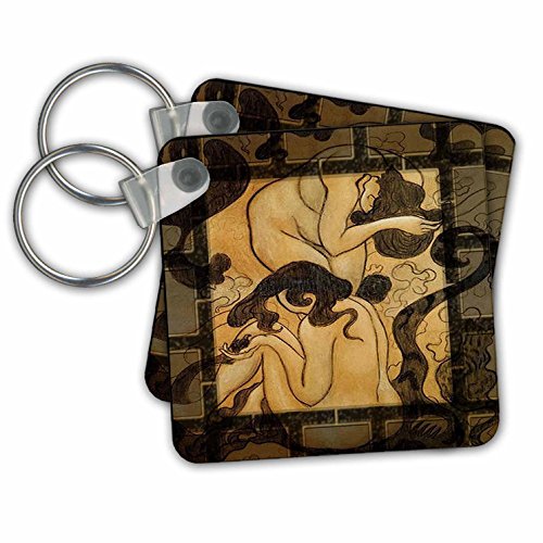 Porte-clés de bain pour femme chat marron 3dRose idéal pour votre routine