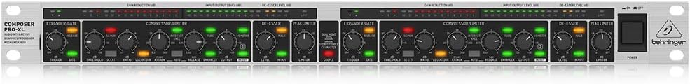 Behringer COMPOSER PRO-XL MDX2600 V2 Reference-Class 2 Channel Expander/Gate/Compressor/Peak Limiter con De-Esser integrado, Dynamic Enhancer y Tube Simulation