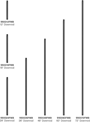 Hinkley 990012FMB - Ventilador de techo de 12 pulgadas con barra descendente, ajusta la altura de tu ventilador de techo para adaptarse a tu